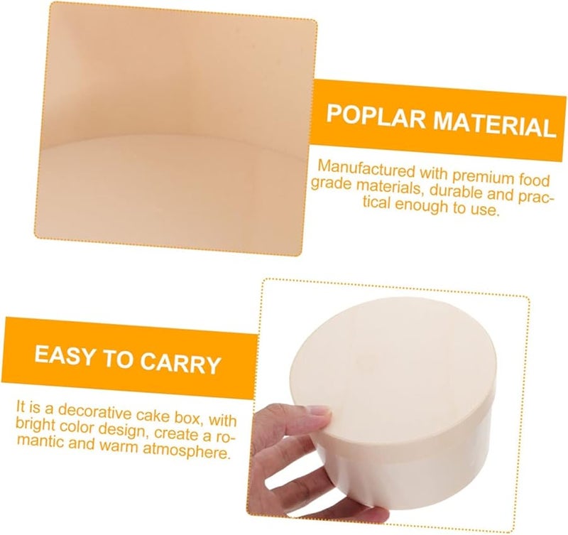 2pcs Round Cake Boxes Sturdy Wood Cheesecake Packaging Cases 6 Inch Easy Clean - Image 4